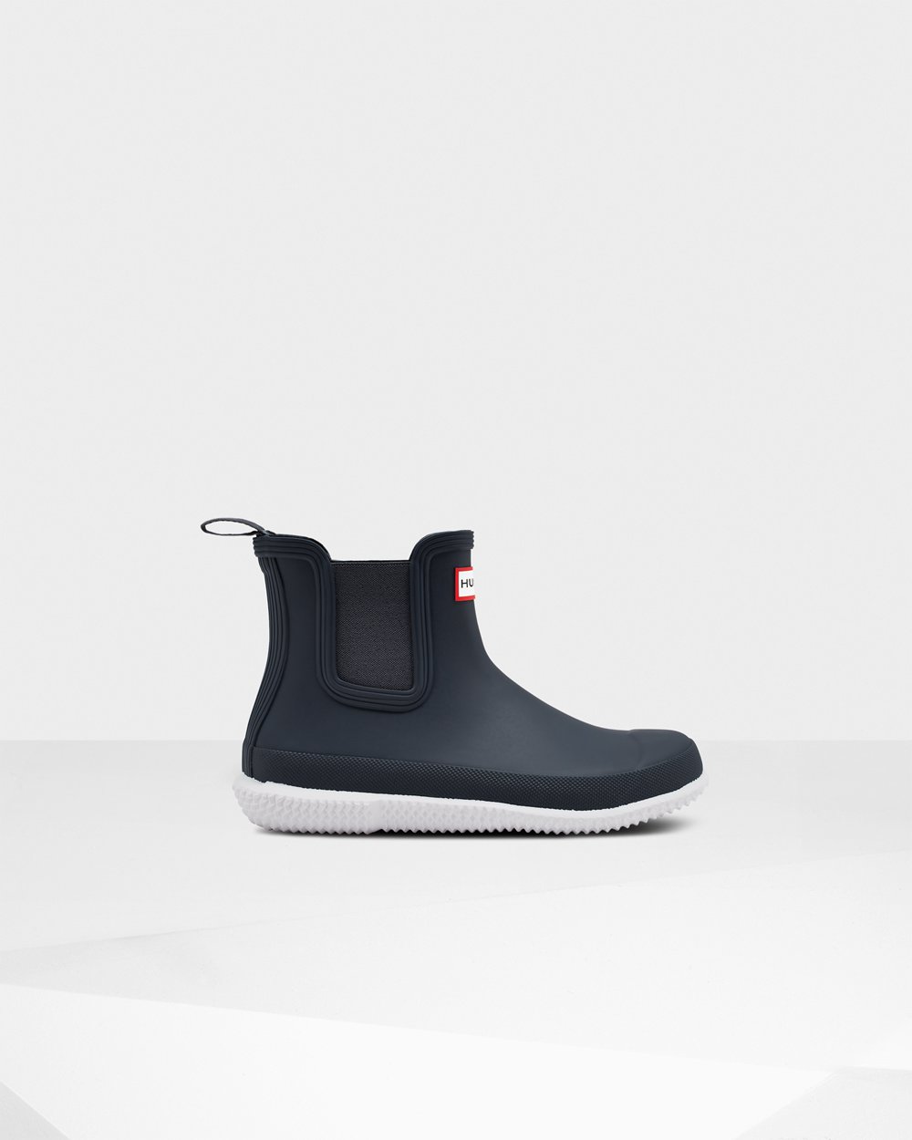 Women Hunter Original Flat Heel Calendar Sole | Chelsea Boots Navy/White | NZ-62409-ETUQ